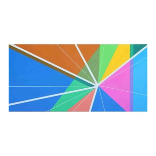 “Collide-A-Scope” Colorful Contemporary Geometric Op Art Abstract Painting 2021