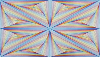 "Universal Singularity" Colorful and Vibrant Geometric Abstract Op Art Painting 2021