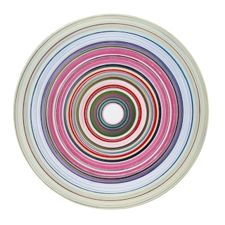 "The Big Ship" Green, Pink, Red & Blue Contemporary Op Art Painting