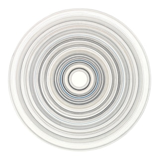 "Pink Steam" Contemporary Abstract Gray and White Concentric Circle Painting 2023