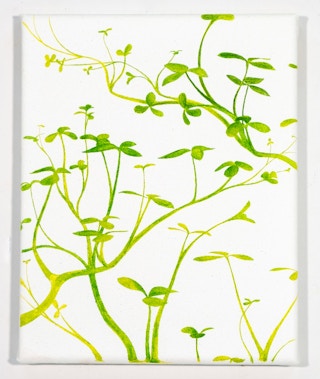 "Occupy 3" Contemporary Colorful Light Green Abstract Foliage Landscape Painting 2020