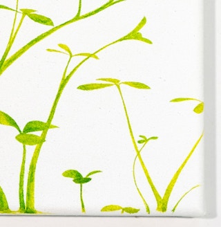 "Occupy 3" Contemporary Colorful Light Green Abstract Foliage Landscape Painting 2020