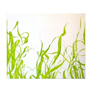 "Occupy 8" Contemporary Colorful Light Green Abstract Foliage Landscape Painting 2020