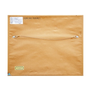 Modern Abstract Green and Blue Pastel Toned Watercolor Mountain Landscape Late 20th Century