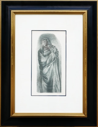 Black and White Print of a Woman in a Shroud 1959