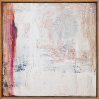 Red and White Abstract Contemporary Mixed Media Painting 20th Century