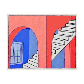 "Untitled (Double Arch)" Contemporary Abstract Interior Staircase Landscape 2022
