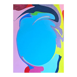 "Robin's Pool" Contemporary Colorful Geometric Hard-Edge Abstract Painting 2023