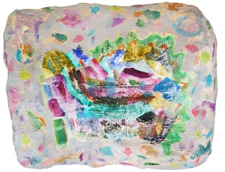 "Seashell Imprints and You Never Know" Contemporary Colorful Plaster Sculpture 2022