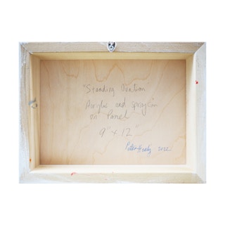 "Standing Ovation" Blue, Pink, Red, and Gray Abstract Contemporary Painting 2022