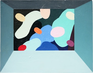 "Looking Through 1" Pastel-Toned Abstract Contemporary Figurative Painting 2022