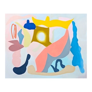 "Soft Touch" Contemporary Colorful Vibrant Abstract Geometric Hard-Edge Painting 2024