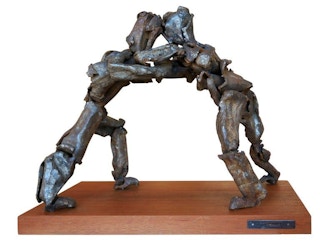 "Sumo" Modernist Abstract Figurative Steel and Wood Sculpture 2012