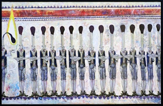 "De Sovediencia III" Contemporary Abstract Figurative Surrealist Match Painting 2015