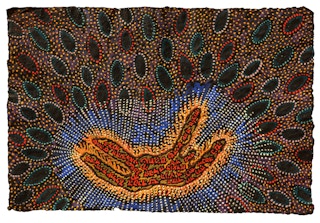 "Gate of Hekhalot Visions, Sage Covered with Seals" Modern Neutral Tone Abstract 1989