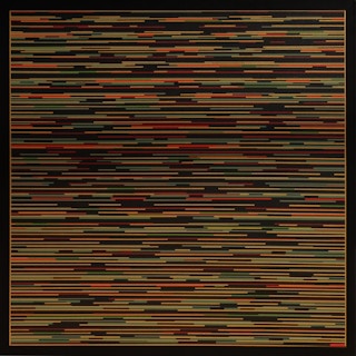 "VM 2" Contemporary Visual Music Compositions in Black Multi-Colored Line System Digital Abstract Painting 2006