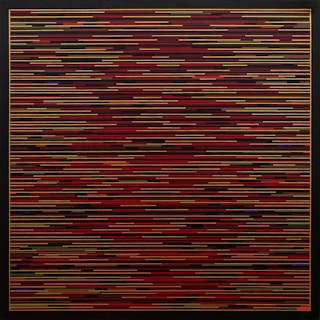 "VM 8" Contemporary Visual Music Compositions in Black Multi-Colored Line System Digital Abstract Painting 2006