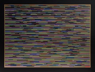 "VMP 4" Contemporary Visual Music Compositions in Black Multi-Colored Line System Digital Abstract Painting 2005