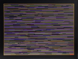 "VMP 6" Contemporary Visual Music Compositions in Black Multi-Colored Line System Digital Abstract Painting 2005