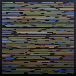 "VMP 2" Contemporary Visual Music Compositions in Black Multi-Colored Line System Digital Abstract Painting 2008