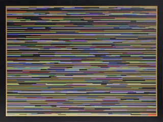 "VMP 8" Contemporary Visual Music Compositions in Black Multi-Colored Line System Digital Abstract Painting 2005