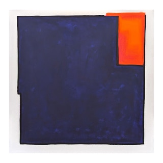 "Mixed Use Development" Contemporary Orange & Blue Geometric Hard-Edge Painting 2022