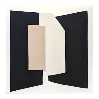 "Formes et Couleurs" Minimalist Black & Tan Contemporary Geometric Abstract 2023