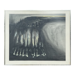 "March to Bosque Redondo" Abstract Modern Figure Drawing of the Navajo People 1968