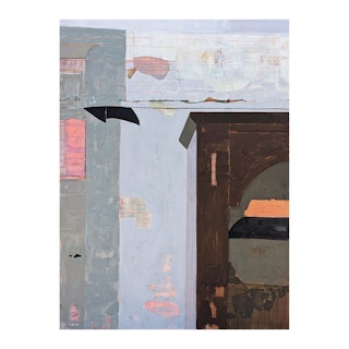 “Mr. Melville’s Kitchen” Contemporary Pastel Toned Abstract Still Life Painting 2024