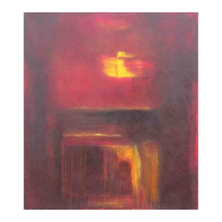 “Unexpected Pleasures” Red and Yellow Abstract Expressionist Painting 1996