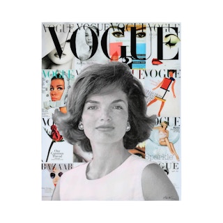 "Style in the Sixties" Colorful Pop Art Resin Collage Portrait of Jackie Kennedy 2022
