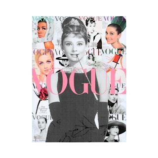 “Audrey in Vogue Style” Colorful Pop Art Resin Collage Audrey Hepburn Portrait 2022