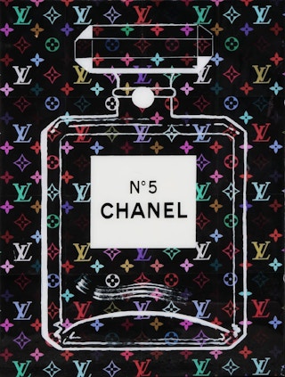 "Black Louis Vuitton Chanel" Colorful Contemporary Mixed Media Collage 2022