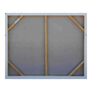 Large Modern Abstract Mixed Media Blue, Red, and Green Toned Landscape Painting 21st Century