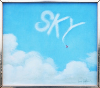 "Sky-Writing Sky" Blue-Toned Surrealistic Sky Abstract Painting 1972