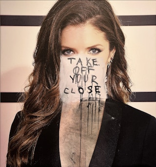 "Take Off Your Close" Neutral Toned Abstract Contemporary Mixed Media Painting 2017