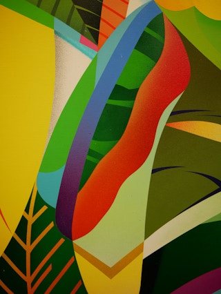 "Jungle Vision (Right)" Contemporary Tropical Jungle Foliage Abstract Painting 2022