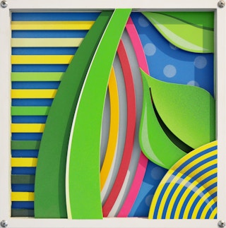 "Summer's A Comin'" Contemporary Tropical Jungle Foliage Layered Steel Painting 2022