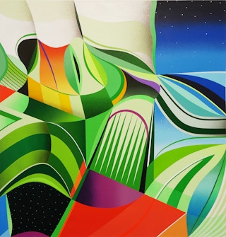 "Greenhouse II (Right)" Contemporary Tropical Jungle Foliage Abstract Painting 2017