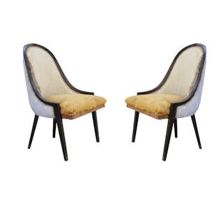 Pair of Model 1053 Harvey Probber Gondola Pull Up Chairs COM