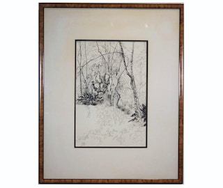 Black and White Forest Landscape