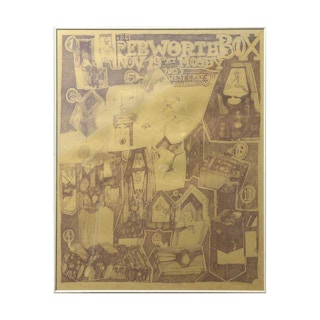 "The Pebworth Box" Modern Moody Gallery Gold Abstract Exhibition Poster Mid 20th Century