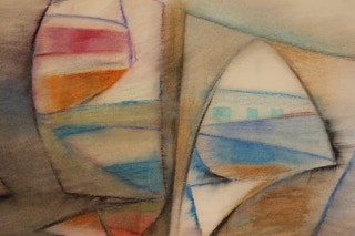 Untitled Grey, Blue and Red Abstract 1979