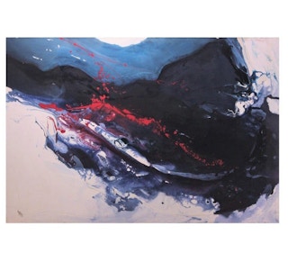 Abstract Gestural Expressionist Blue Toned Painting