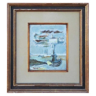 Textured Abstract Impressionist Study for Beach and Boat