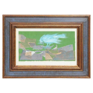 Abstract Blue Bird Mixed Media Collage, 1964