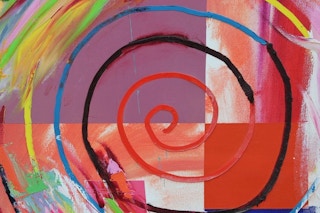 Geometric Abstract Spiral Painting 1980