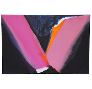 "Nochtouch" Pink Colorfield Abstract Painting 1970s