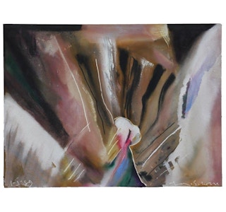 "God'shadowaltzing" Earth Tonal Colorfield Abstract Painting 1989