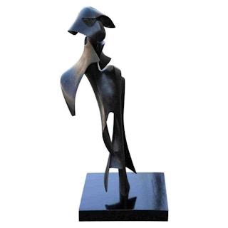 "Black Knight" Abstract Figurative Bronze Sculpture 1981